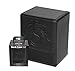 BCW Premium Black Deluxe Leatherette Deck Box plus 80 Black Double Matte Deck Guard Sleeves for Collectable Gaming Cards like Magic The Gathering MTG, Pokemon, YU-GI-OH!, & More. Embossed Dragon Graphic, Designed to Hold 80 Sleeved Cards.