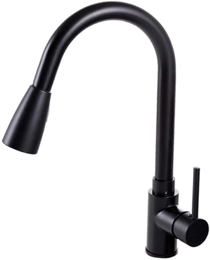 Grifo de cobre negro tipo grifo de agua fría y caliente Fregadero