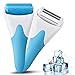 Eurobuy Ice Roller for Face & Eye Puffiness Migraine Pain Relief and Minor Injury,Set of 2 Roller Heads Ice Rolling Massager,Handhold Stainless Steel Roller,Skin Care Beauty Tool (Blue)