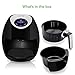 NutriChef Electric Hot Air Fryer Oven w/ Digital Display - Big 3.4 Qt Capacity Stainless Steel Kitchen Oilless Convection Power Multi Cooker w/ Basket, Pan - Use for Baking, Grill - PKAIRFR42 (Black)