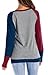 THANTH Womens Crewneck Long Sleeve Color Block Blouse Casual Sweatshirt Tunic Tops