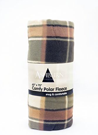 Comfy Polar Fleece Throw Blanket 60" X 70" - Bigger, Better, Softer - One Week Clearance Sale On Now! (Brown/Tan Plaid)