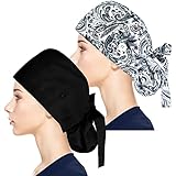 SATINIOR 5 Pieces Bouffant Cap With Buttons Unisex - View #8
