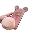 Jesiya iPhone 6/6s Case Fur TPU,Super Cute 3D Handmade Diamond Ears Handcraft with Metal Ring Metal Buckle Pendant Fur Plush Ball Clear Cover case for iPhone 6/6s 4.7