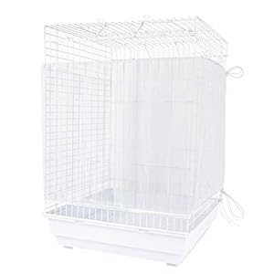 Furpaw Copertura per Gabbia in Rete di Nylon Guardia Voliera per Uccelli Pappagalli, Ventilata e Antipolvere - Bianco