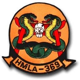 USMC HMLA-369 Gunfighters Hook and Loop Backed 4" Military Patch