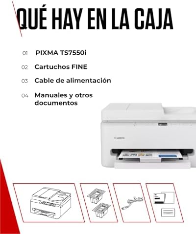 PIXMA TS7550I - Impressora tudo-em-um com conectividade Wi-Fi, ADF de 35 folhas e ecrã OLED de 1,42" | Sem fios para impressão fácil a partir do seu smartphone PIXMA Print Plan