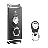 Phone Ring Stand Holder,Universal 360 Rotation Magnetic Metal Finger Ring Phone Grip Stand Holder Desk Kickstand Car Mounts Cell Phone Holder Ring for Smartphones iPhone 7/7S//6/6s Plus,Samsung Black