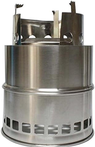 Portable Backpacking Camping Stove Twigs Woods Burning Stainless Steel Compact Folding Light Weight For Outdoor Hiking Picnic BBQ