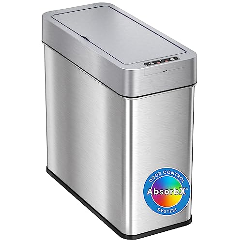 iTouchless 3 Gallon / 11 Liter Outdoor Pet Waste Bin with AbsorbX Odor Filter - Stainless Steel Garbage Can with Lid & Pedal - Small Trash Can for Patio, Deck, Yard, and Garage, Matte Black by iTouchless - Used condition - US$24.36