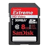 Sandisk 8GB Extreme SDHC Card Class 10 (SDSDRX3-8192-A21)
