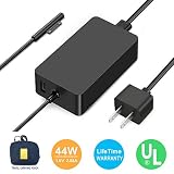Surface Pro Charger, Surface Book Charger [UL Certified Updated Version] 44W 15V 2.58A Power Supply Compatible Microsoft Surface Pro 6 Pro 5 Pro 4 Pro 3 Surface Laptop 1/2 Surface Go with Travel Case