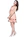 Allegra K Lady Chic Bowknot Decor Shoulder Dots Pattern Mini Dress XL Light Pink