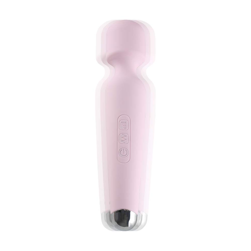 Wireless Wand Massager,New IPX 8 Waterproof Powerful Mini Cordless Wand Massaging with 10 Vibrations and 5 Multi-Speed,getbear Silicone Compact Rechargeable Power Massager (Pink) (Pink)