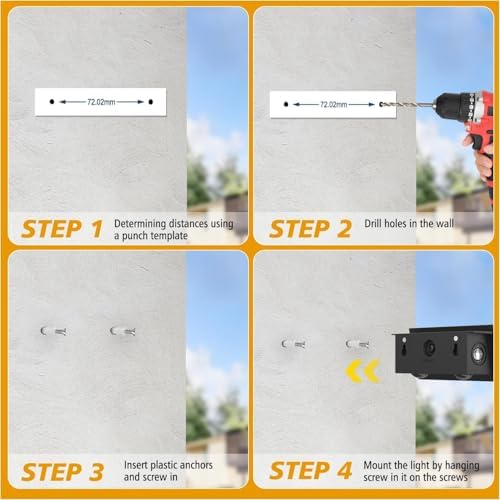 Aplique Solar Pared Exterior, 4 Piezas Luz Solar Exterior Pared Blanco Cálido, Luces Pared Solar con Iluminación en Tres Direcciones, IP65 Impermeable para Patio, Valla, Porche, Garaje