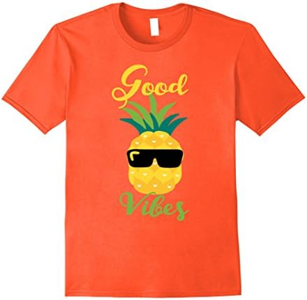 Mens Good Vibes - Cool Sunglasses Pineapple Novelty Funny T-Shirt 3XL Orange