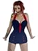 Bow Front Navy Blue Vintage Pin up Rockabilly Women's Swimsuit Swimwear
