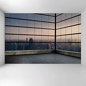 Wall Mural 3D Cityscape Removable Wallpaper Wall Sticker for Bedroom Living Room - 66x96 inches