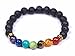 7 Chakra Healing Bracelet with Real Stones, Volcanic Lava, Mala Meditation Bracelet - Men's and Women's Religious Jewelry - Wrap, Stretch, Charm Bracelets - Protection, Energy, Healing