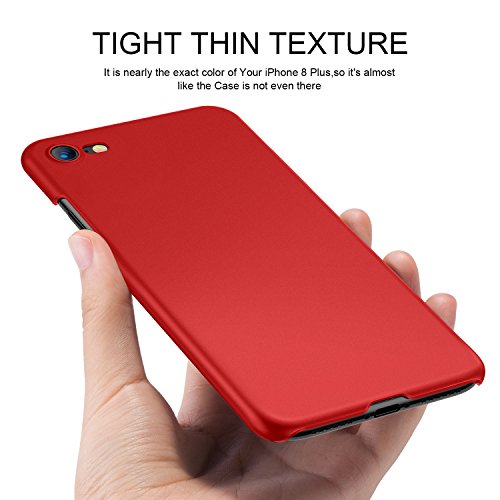 iPhone 8 Case,iPhone 7 Case, HUMIXX Thin Sleek Fully Protective (Naked Phone Texture) Matt Finish Hard Case Cover for iPhone 7 iPhone 8[Skin Series](Passion Red) - Thumbnail 2