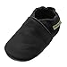 SAYOYO Baby Soft Sole Prewalkers Skid-Resistant Baby Toddler Shoes Cowhide Shoes (12-18 Months, Dark Grey)