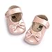 Weixinbuy Baby Girls PU Leather Princess Mary Jane Shoes Soft Sole Bowknot Shoes Rose Gold