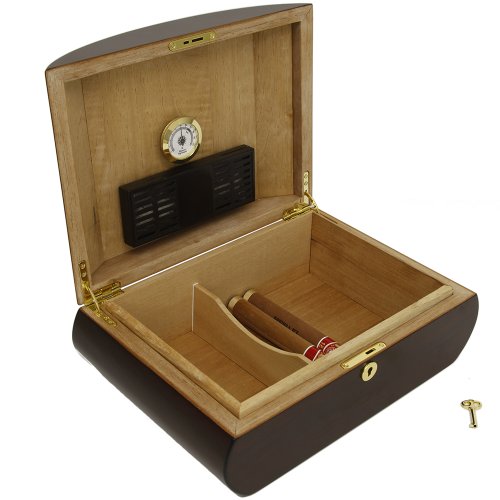75-Cigar Luxury Humidor Cigar Storage Tobacco Rich Mahogany Finish- La Jolla - Thumbnail 5