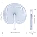 Pangda 24 Pack Folding Fans Round Paper Fans Assortment with Plastic Handle for Wedding Favor Party Bag Filler(White)