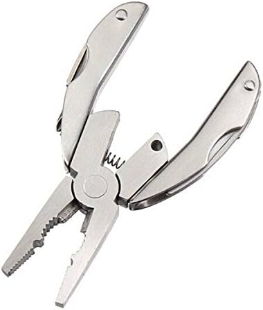 Kingshida Outdoor Mini Metal Multifunction 6-in-1 Folding Pocket Tools Plier Screwdriver Keychain