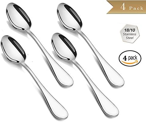 Pound S01-04 18/10 Stainless Steel Dinner Spoon Dessert Spoon Table Spoon,7.3-Inch, Set of 4