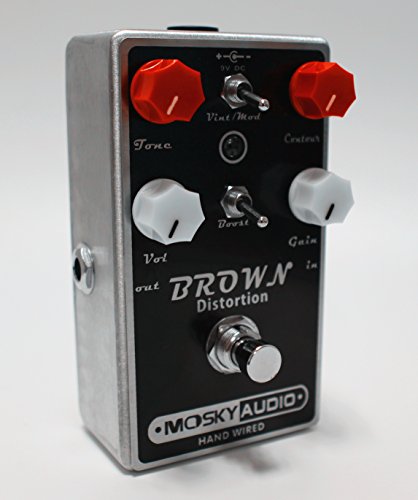 Mosky Audio BROWN Distortion Dual Toggle with Boost Option Hand-Wired Fast, Fast US Ship!