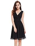 Ever Pretty Double V-Neck Ruched Waist Short Cocktail Party Dress 03989
