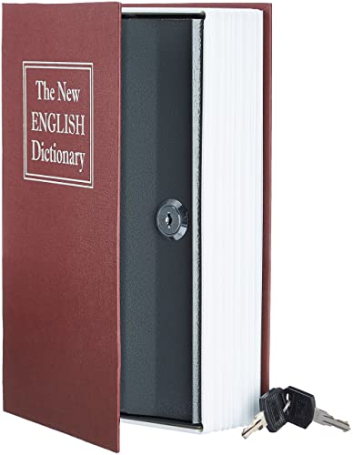 Amazon Basics Book Safe, Key Lock, Red, 2.2 x 6.1 x 9.4 in