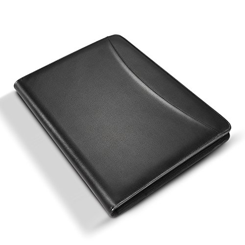 AHGXG Padfolio Portfolio with Letter-Sized Notepad, Business Zippered Portfolio Binder Interview Resume Document Organizer, Internal Holders For iPad/Tablet (up to 10.1"), Phone & Business Cards