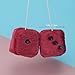 WINOMO 2.8 Inch Red Fuzzy Dice Auto Car Rearview Mirror Hanging Accessories for Car Decoration