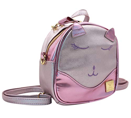 Eilova Mini Holographic Animal Cat Face School Backpack PU Book Bag Satchel for Women Girl Boy Kid - Thumbnail 3