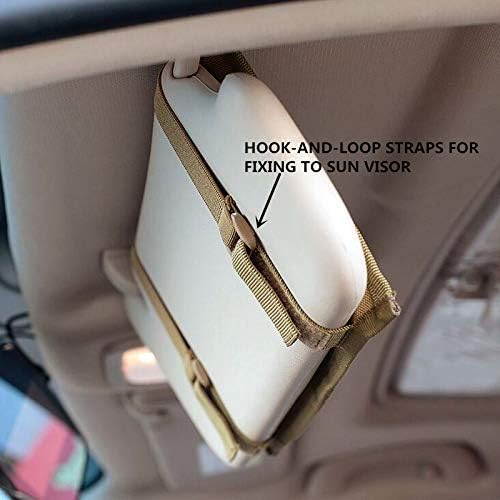 HWZ Tactical Multifunction Car Sun Visor Storage Bag Auto Glasses Ticket Documents Folder Mobile Phone Organizer (sand) - Image 4