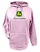 John Deere Glitter JD Logo Womens PO Fleece Hoodie-Pink