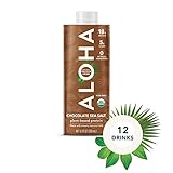 ALOHA Organic Vegan Plant Based Protein Drink with MCT Oil |Chocolate Sea Salt |18g Protein | 12 Count, 11oz | 18g Protein, Low Sugar, Gluten Free, Paleo, Low Carb, Non-GMO, Stevia Free, Soy Free