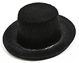Package of 6 Mini Black Felt Top Hats 3 3/8