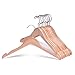 JS HANGER Wooden Coat Hangers, 10 Pack Wood Bridal Dress Hangers, Premium Wooden Shirt Hangers with Notched Shoulders and Anti-Rust Hook, Extra Smooth and Splinter Free Natural Finish