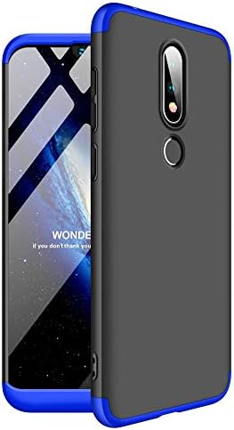 ISADENSER for Nokia X6 2018 Case Nokia 6.1 Plus Case Ultra Slim 2 in 1 Shockproof 360°Full Body Front Back Hard PC Plastic Anti-Scratch Cover Compatible Nokia X6 / 6.1 Plus,2IN1 PC Blue + Black