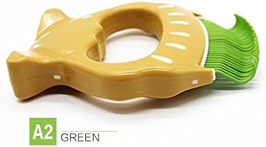 KKGOPET Pet Comb Plastic Shell Claw Massage Comb Cat Brush Remove Shedding Hair Stage A1(Coffee)/ A2(Green)/ A3(Orange)