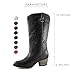 Women's DailyShoes Embroidered Legend Western Cowboy Knee High Boot, Black Pu, 8 B(M) US