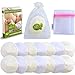 Organic Bamboo Nursing Pads (12 Pack) + Laundry Bag – 2 Sizes & Color Sets - Super Soft & Absorbent, Hypoallergenic, Washable, Breathable – Premium Quality, Leak-Proof, Reusable Breastfeeding Pads