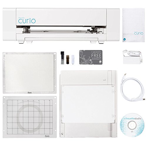 Silhouette Curio Starter Bundle with 12 Oracal 651 Sheets, Pixscan Mat, 24 Sketch Pens, Tools, and More