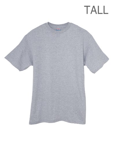 Hanes Men's Beefy-T Crewneck Short-Sleeve T-Shirt, Light Steel - 3X Tall