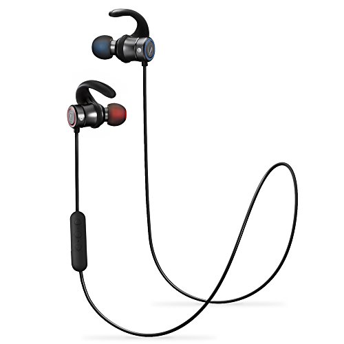 AC M2 Magnetic Wireless Earbuds Bluetooth Headphones Sport in-Ear IPX 4 Sweatproof Earphones with Mic (Super Sound Quality Bluetooth 4.1, aptx, 8 Hours Play Time, Secure Fit Design) (Black)