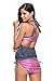 Lovezesent Womens Lined Up Vest Stripe Print Bikinis Swimsuit