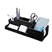 VPACK Office Desk Organizer - Leatherette 5-Compartment Desktop Stationery Storage Box Holder for Pen, Mobile Phone, Scissor, Name Card (Onyx Black)